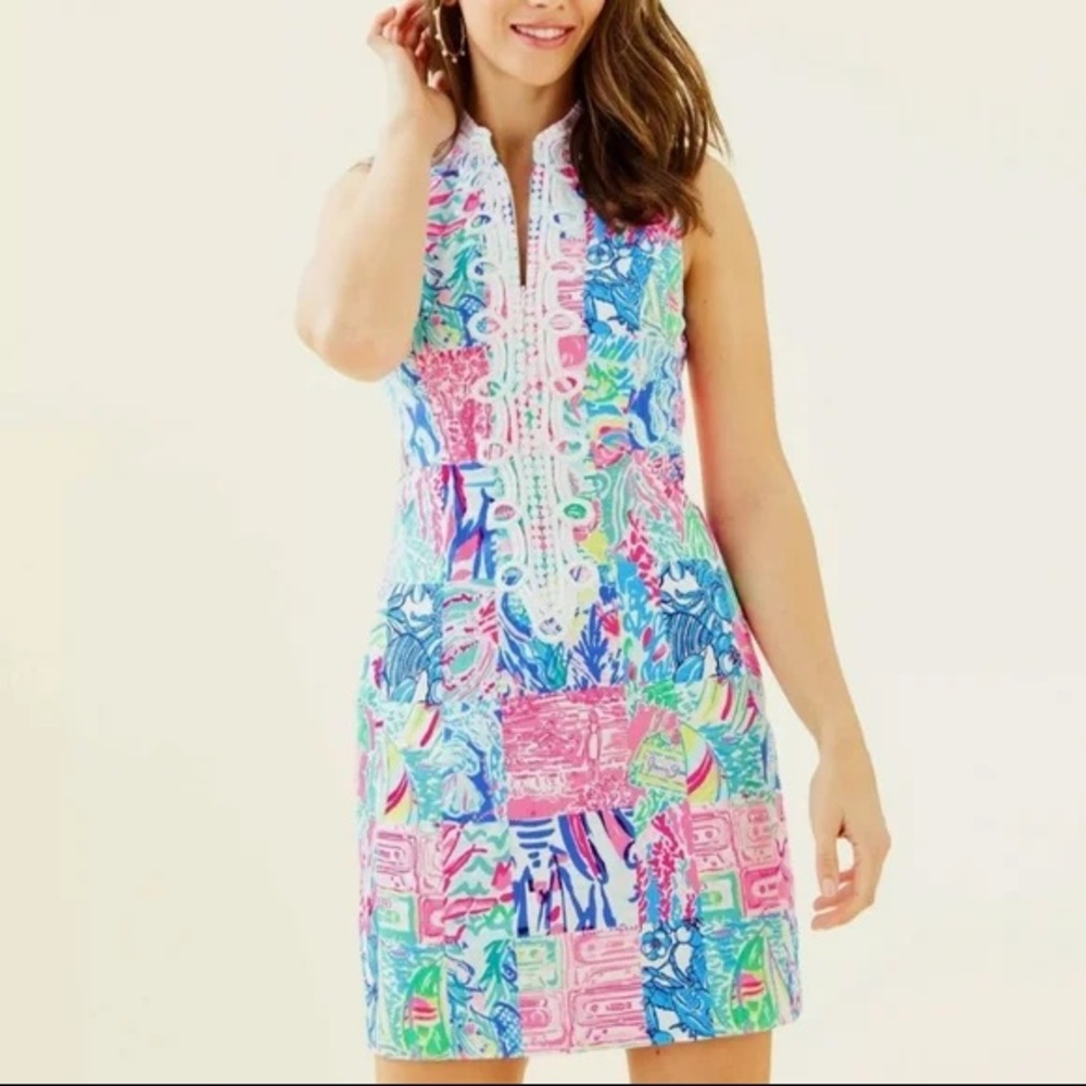 Lilly Pulitzer Alexa Shift Dress in Pop Up Summer Remix Patchwork